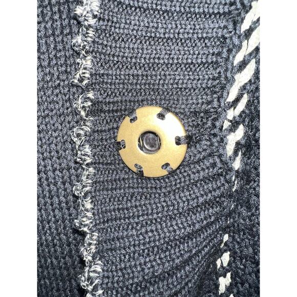 Ruby Road Sweater Cardigan-Women's Large/ Ex-Large- Black w/ Gold Trim - Picture 6 of 12
